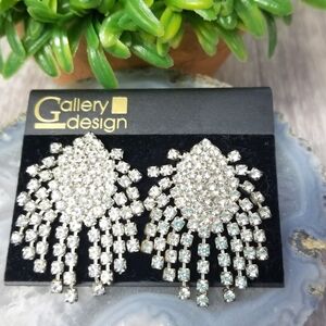 Tassel dangle rhinestone earrings